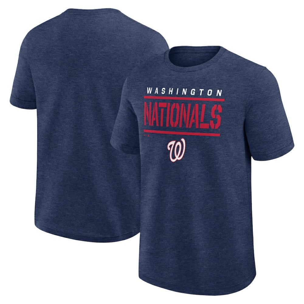 Washington Nationals Logo Athletic Top Notch T-Shirt - Heather Navy - MLB Lifestyle