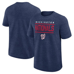 Washington Nationals Logo Athletic Top Notch T-Shirt - Heather Navy - MLB Lifestyle