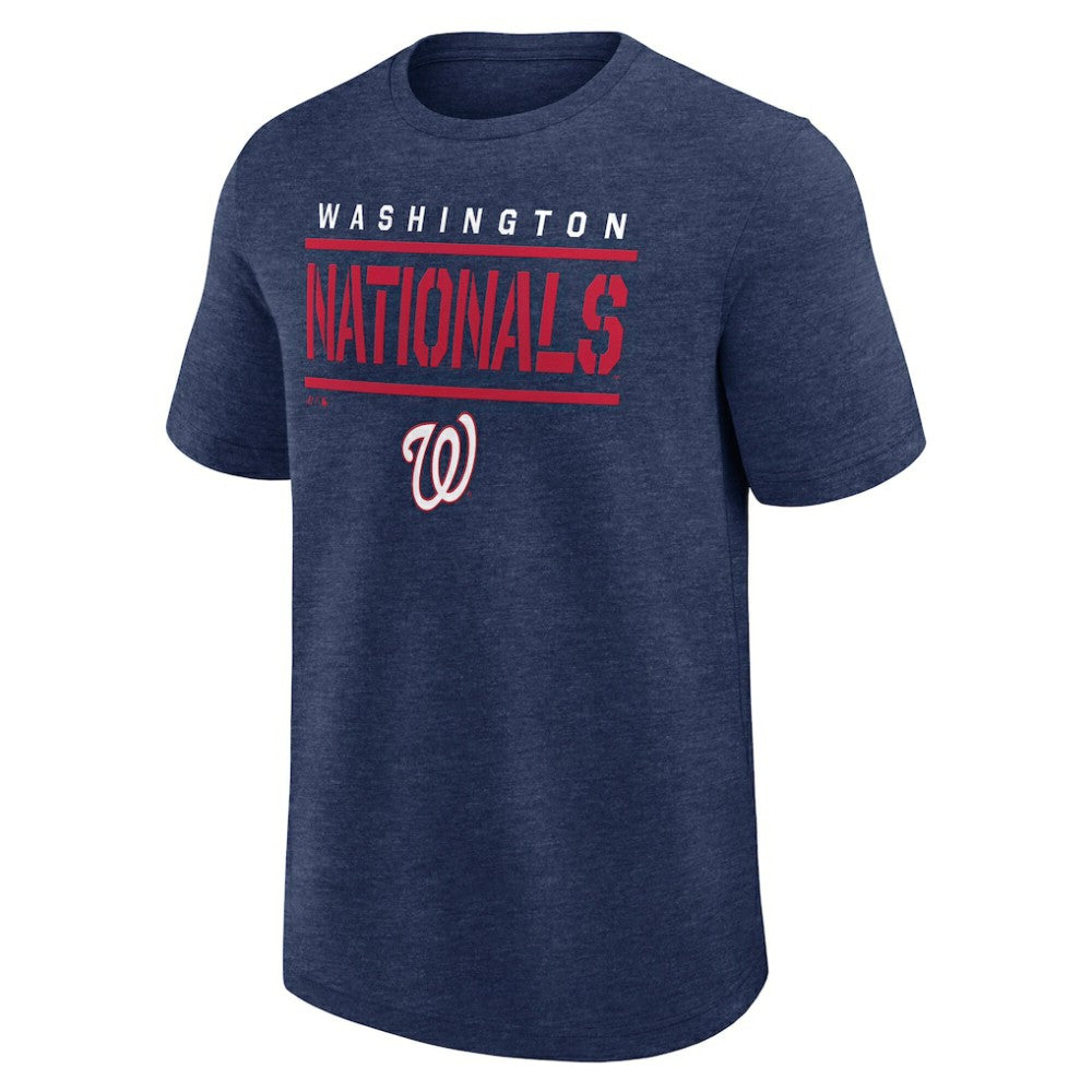 Washington Nationals Logo Athletic Top Notch T-Shirt - Heather Navy - MLB Lifestyle