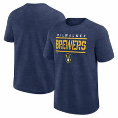 Milwaukee Brewers Logo Athletic Top Notch T-Shirt - Heather Navy - MLB Online