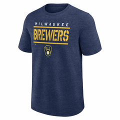 Milwaukee Brewers Logo Athletic Top Notch T-Shirt - Heather Navy - MLB Online