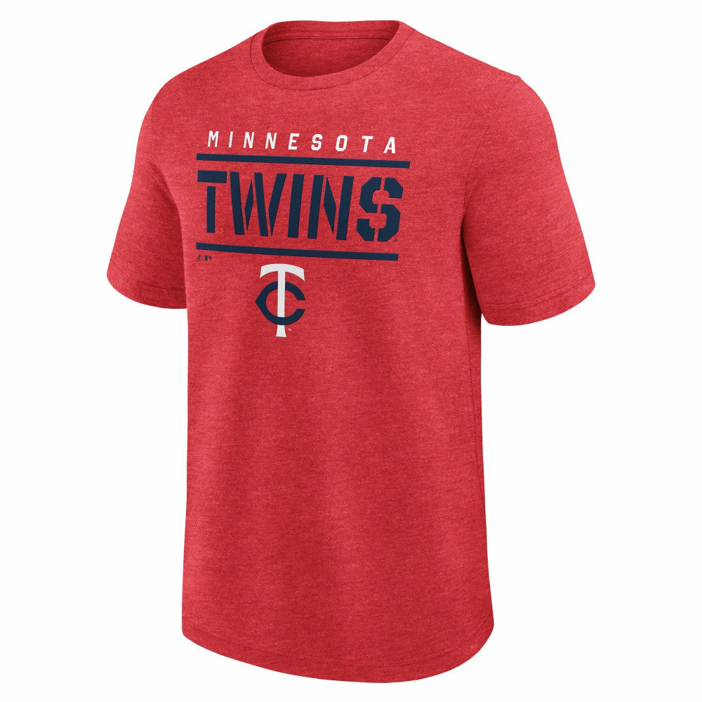 Minnesota Twins Logo Athletic Top Notch T-Shirt - Heather Red - MLB Discount