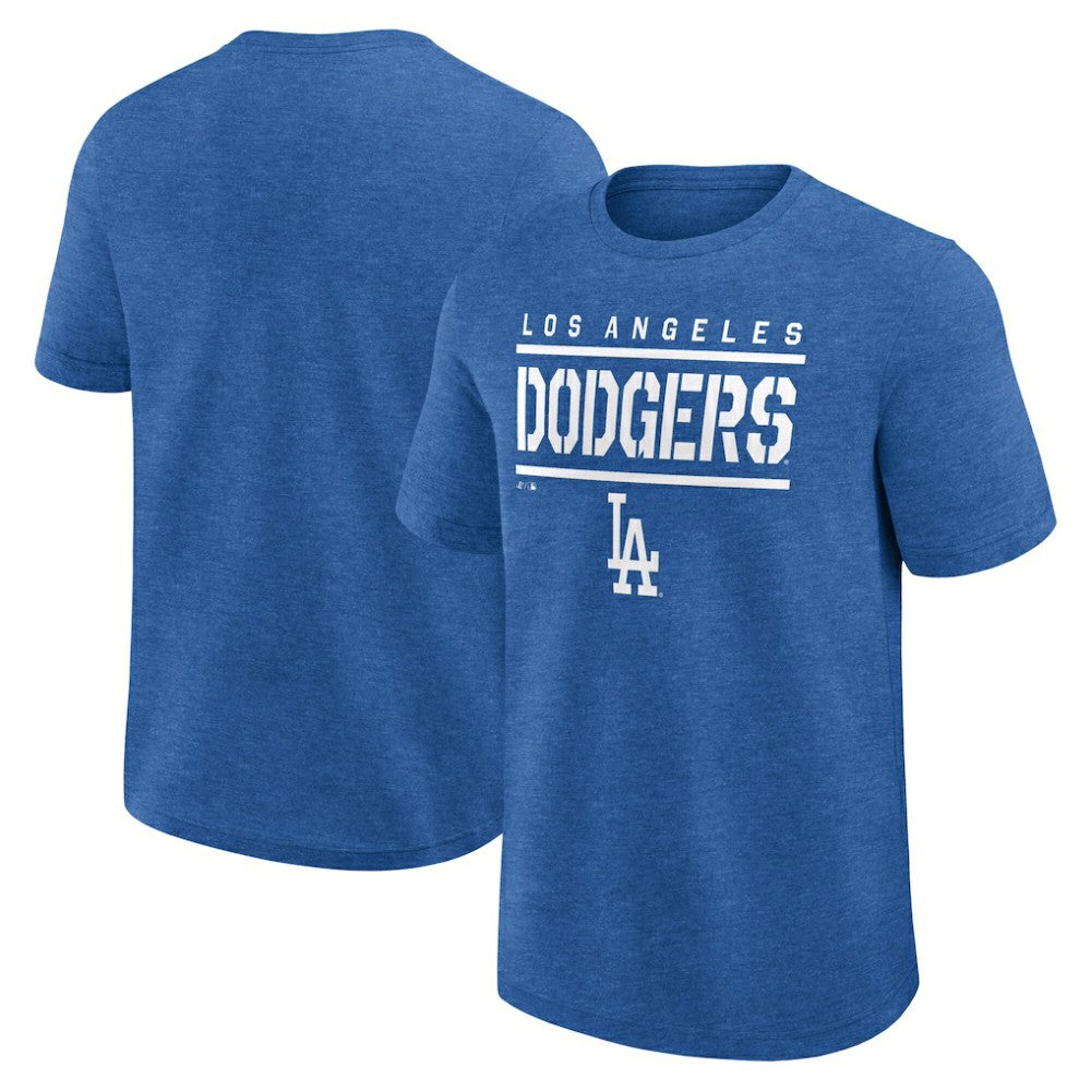 Los Angeles Dodgers Logo Athletic Top Notch T-Shirt - Heather Royal - MLB on Sale