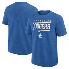 Los Angeles Dodgers Logo Athletic Top Notch T-Shirt - Heather Royal - MLB on Sale
