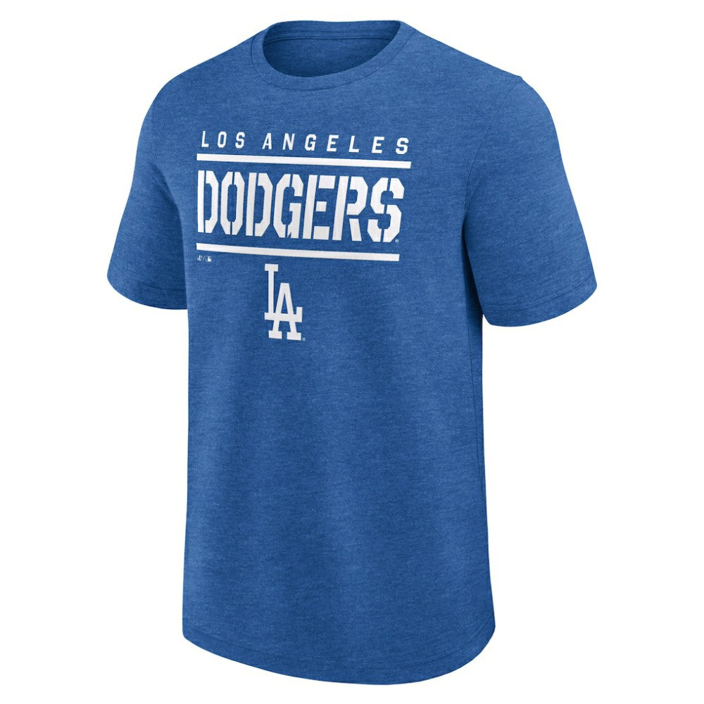 Los Angeles Dodgers Logo Athletic Top Notch T-Shirt - Heather Royal - MLB on Sale