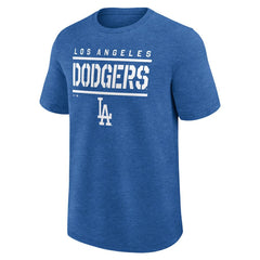 Los Angeles Dodgers Logo Athletic Top Notch T-Shirt - Heather Royal - MLB on Sale