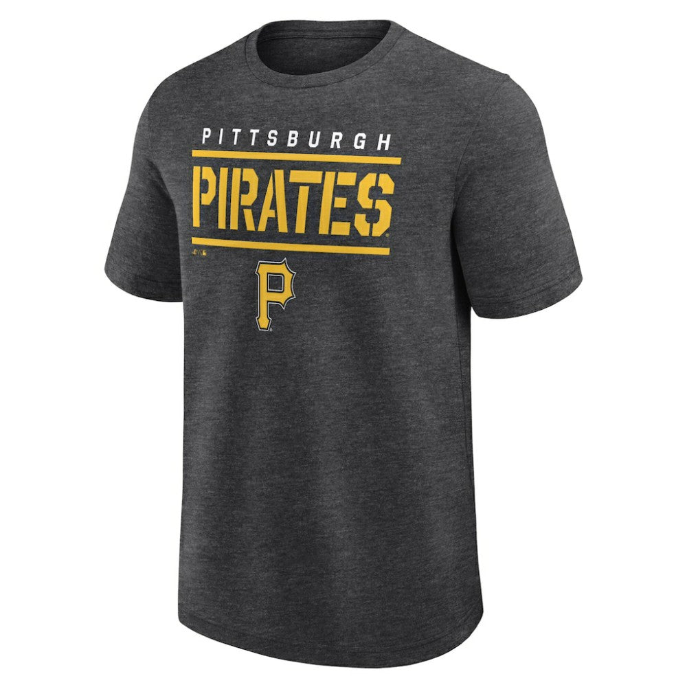Pittsburgh Pirates Logo Athletic Top Notch T-Shirt - Heather Charcoal - MLB Sale