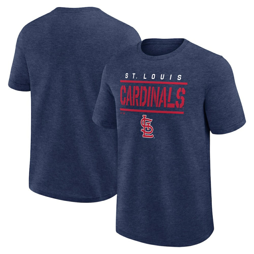 St. Louis Cardinals Logo Athletic Top Notch T-Shirt - Heather Navy - MLB Discount