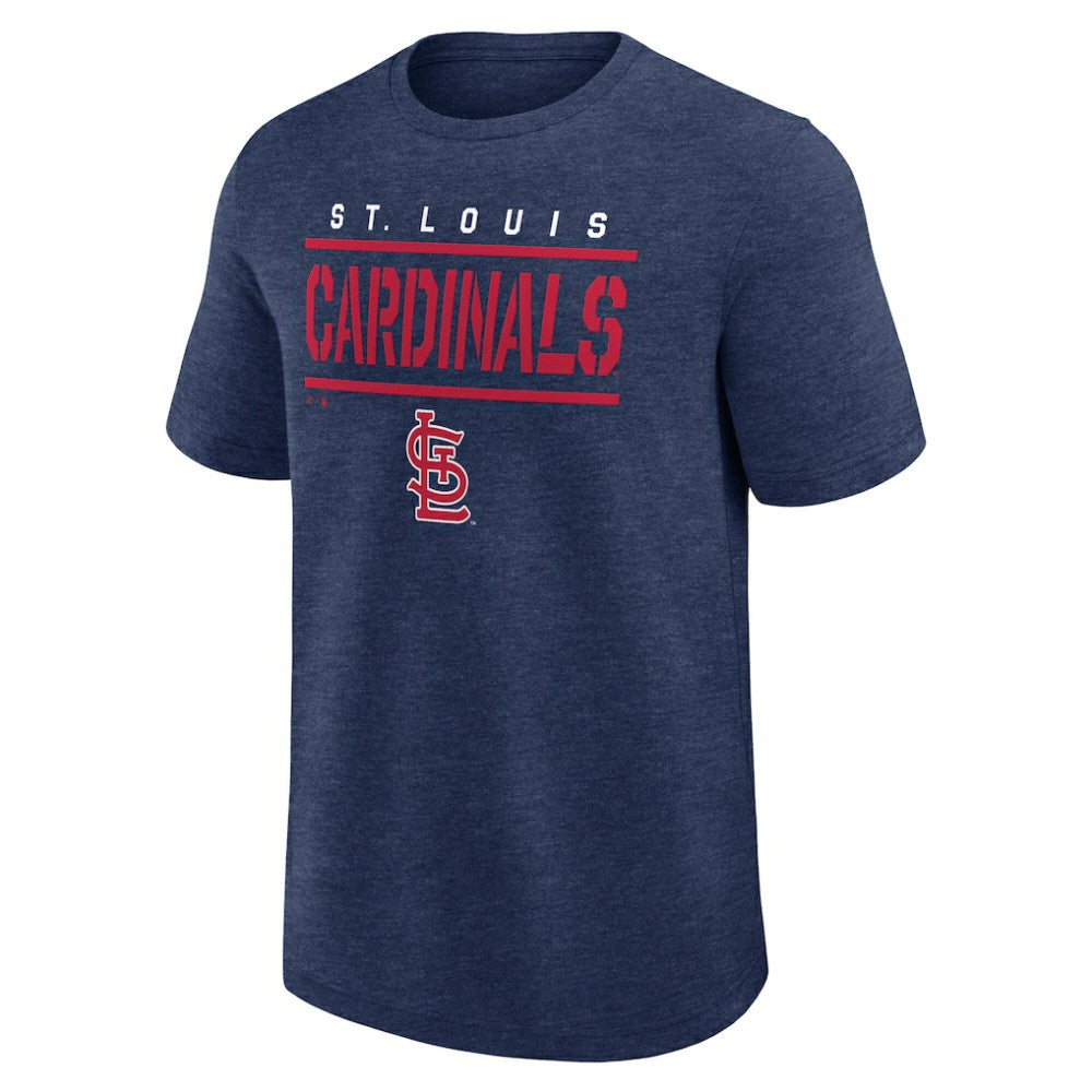 St. Louis Cardinals Logo Athletic Top Notch T-Shirt - Heather Navy - MLB Discount