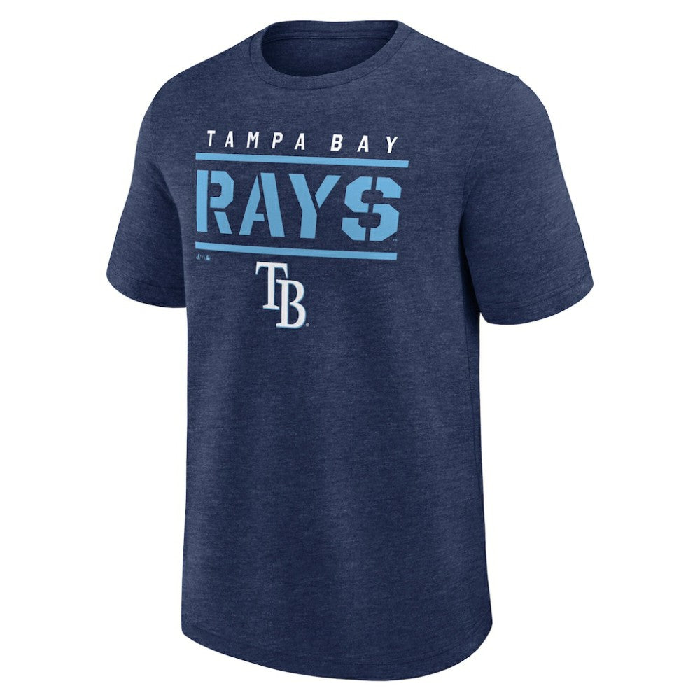 Tampa Bay Rays Logo Athletic Top Notch T-Shirt - Heather Navy - MLB on Sale
