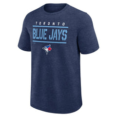Toronto Blue Jays Logo Athletic Top Notch T-Shirt - Heather Navy - MLB Lifestyle