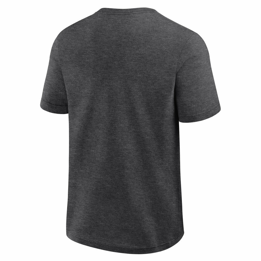 Cincinnati Reds Logo Athletic Top Notch T-Shirt - Heather Charcoal - MLB Discount