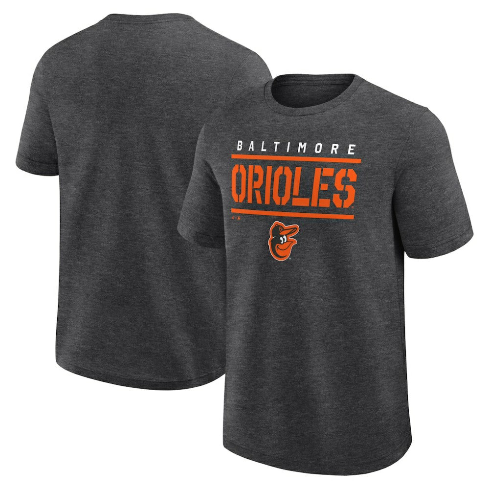 Baltimore Orioles Logo Athletic Top Notch T-Shirt - Heather Charcoal - MLB Online