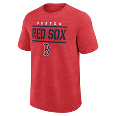 Boston Red Sox Logo Athletic Top Notch T-Shirt - Heather Red - MLB Discount