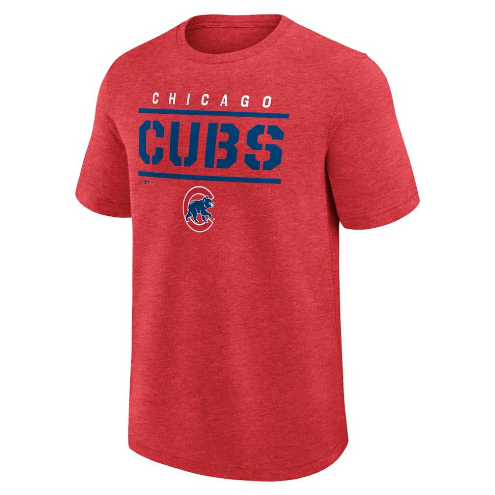 Chicago Cubs Logo Athletic Top Notch T-Shirt - Heather Red - MLB on Sale