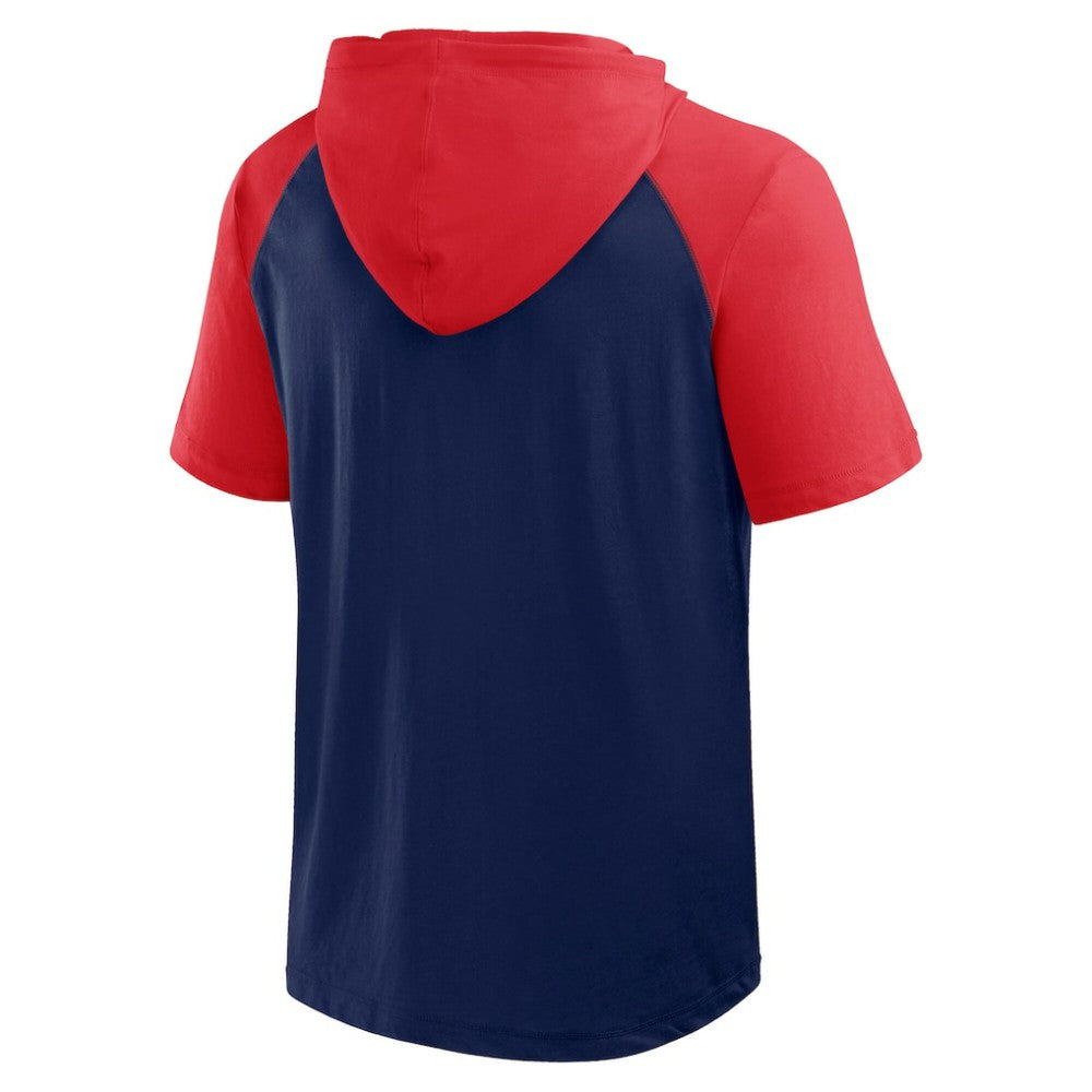 Boston Red Sox Logo Athletic Prime Raglan Short Sleeve Hoodie T-Shirt - Navy - MLB Online