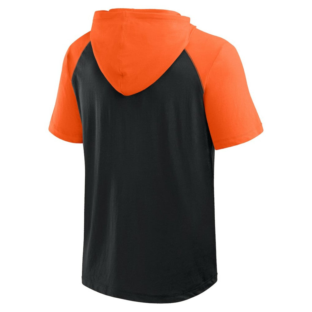 Baltimore Orioles Logo Athletic Prime Raglan Short Sleeve Hoodie T-Shirt - Black - MLB Online