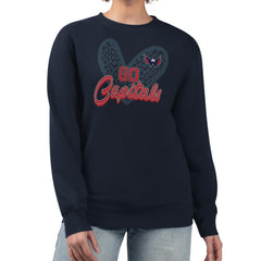 Washington Capitals G-III 4Her by Carl Banks Women's Animal Print Heart Fleece Pullover Sweatshirt - Navy - NHL 202213880