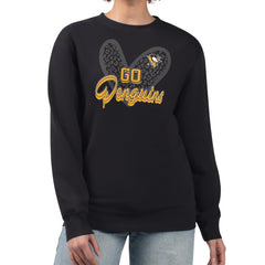 Pittsburgh Penguins G-III 4Her by Carl Banks Women's Animal Print Heart Fleece Pullover Sweatshirt - Black - NHL 202213899