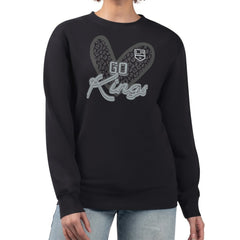 Los Angeles Kings G-III 4Her by Carl Banks Women's Animal Print Heart Fleece Pullover Sweatshirt - Black - NHL 202213900