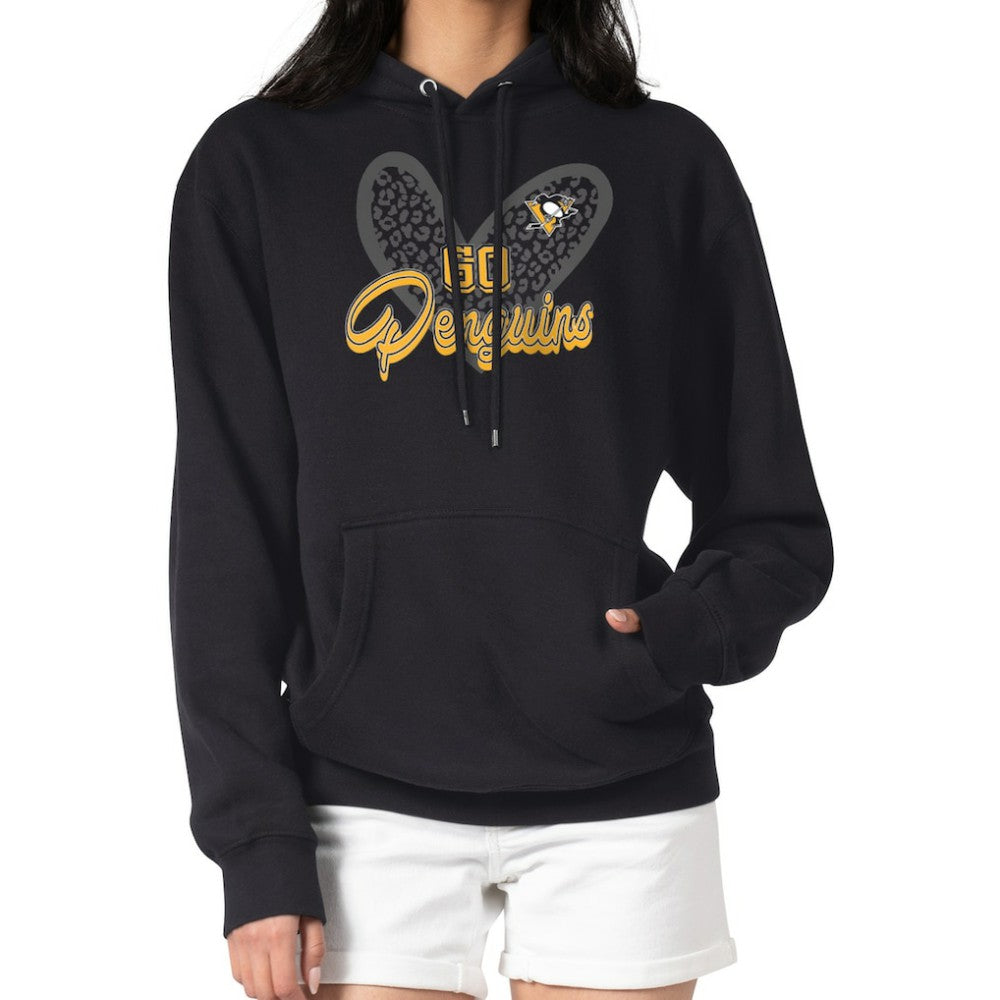 Pittsburgh Penguins G-III 4Her by Carl Banks Women's Animal Print Heart Fleece Pullover Hoodie - Black - NHL 202213938