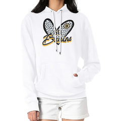 Boston Bruins G-III 4Her by Carl Banks Women's Animal Print Heart Fleece Pullover Hoodie - White - NHL 202213991