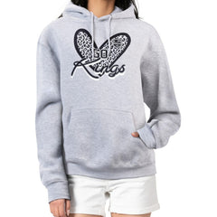 Los Angeles Kings G-III 4Her by Carl Banks Women's Animal Print Heart Fleece Pullover Hoodie - Heather Gray - NHL 202214003