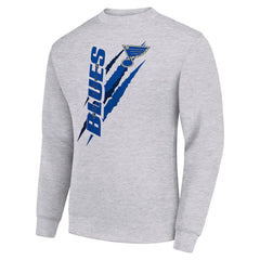 St. Louis Blues Starter Color Scratch Pullover Sweatshirt - Heather Gray - NHL 202215707
