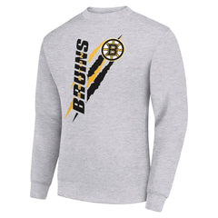 Boston Bruins Starter Color Scratch Pullover Sweatshirt - Heather Gray - NHL 202215731