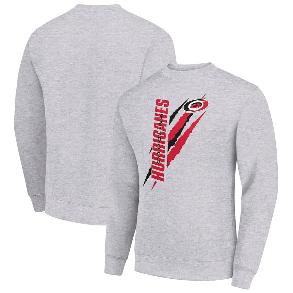 Carolina Hurricanes Starter Color Scratch Pullover Sweatshirt - Heather Gray - NHL 202215740