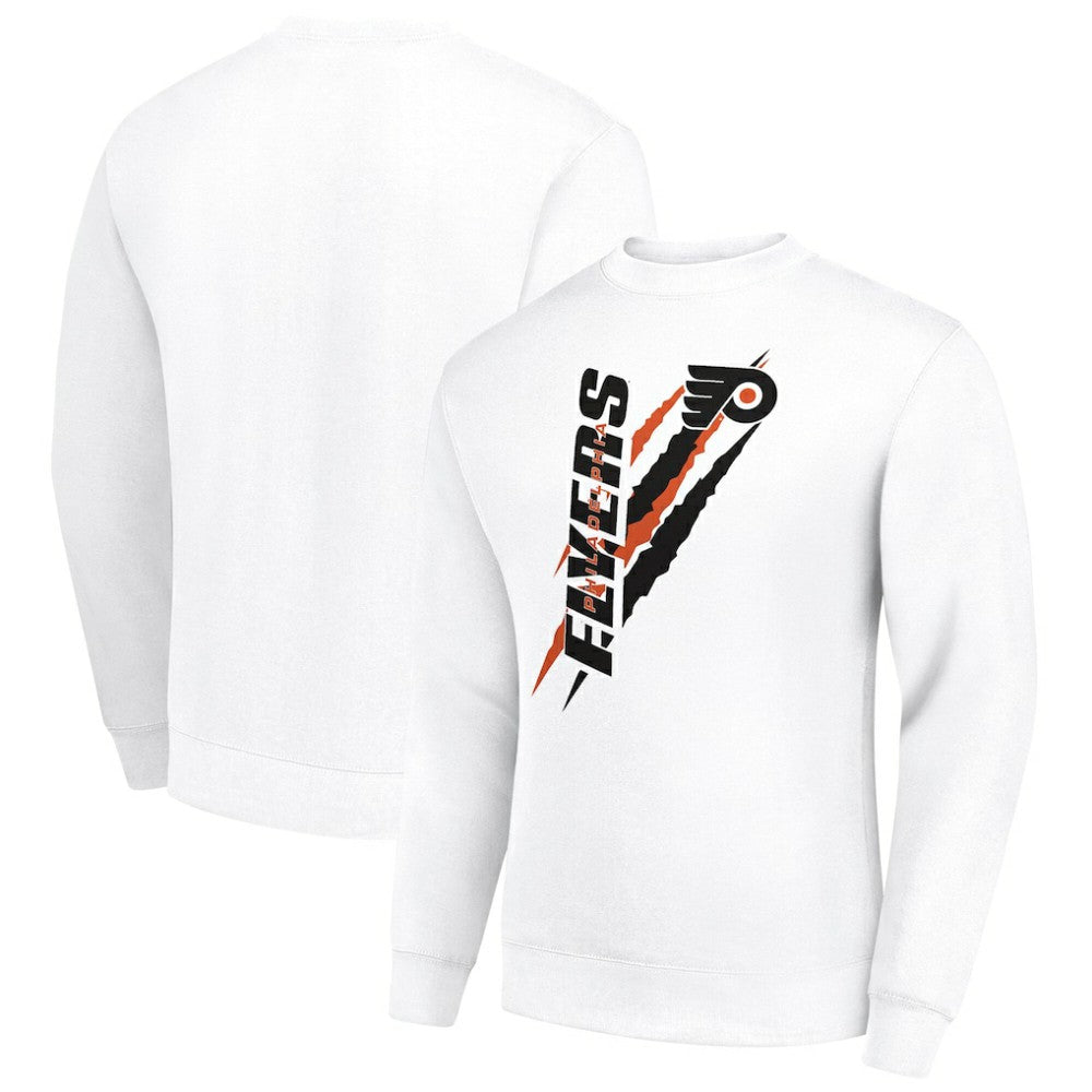 Philadelphia Flyers Starter Color Scratch Pullover Sweatshirt - White - NHL 202215764