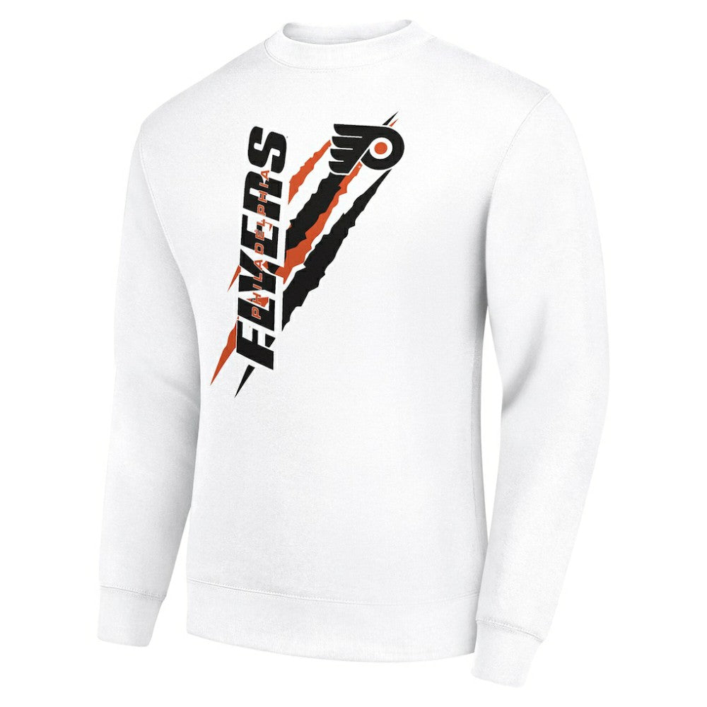 Philadelphia Flyers Starter Color Scratch Pullover Sweatshirt - White - NHL 202215764