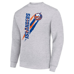 New York Islanders Starter Color Scratch Pullover Sweatshirt - Heather Gray - NHL 202215776