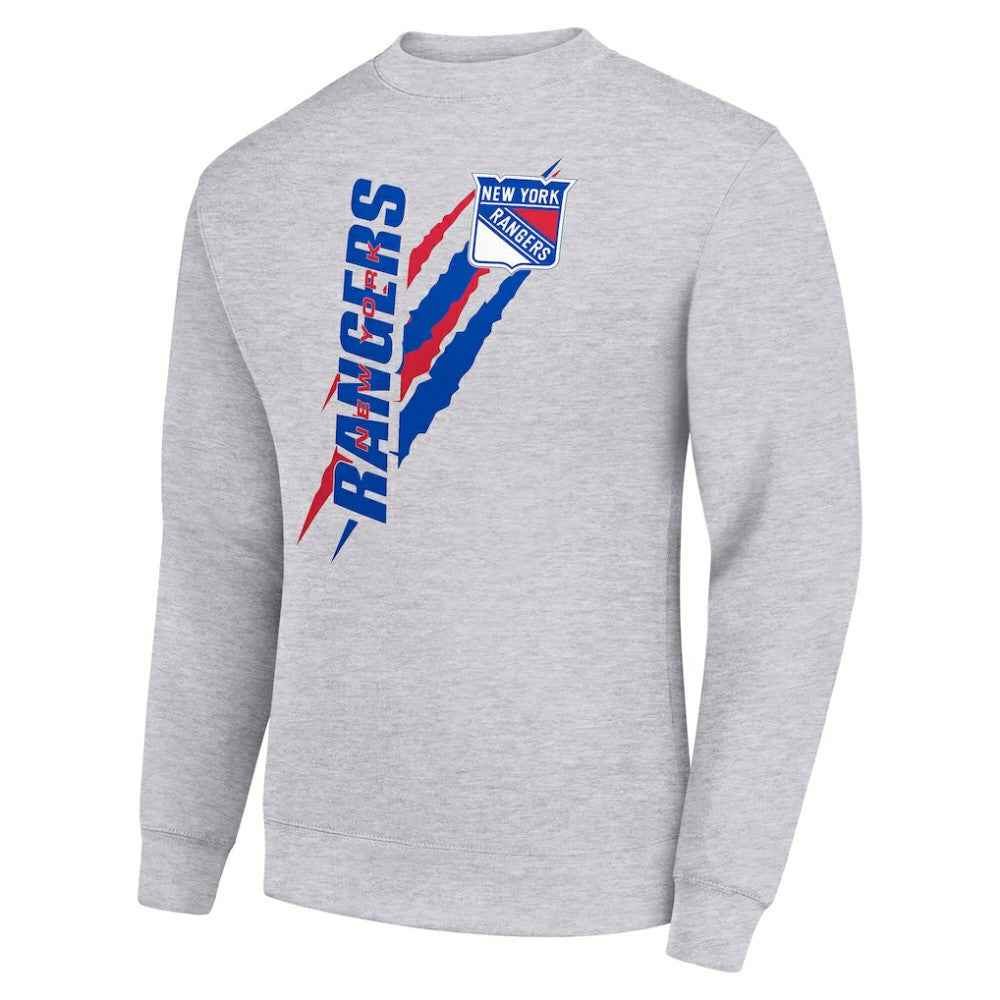 New York Rangers Starter Color Scratch Pullover Sweatshirt - Heather Gray - NHL 202215777