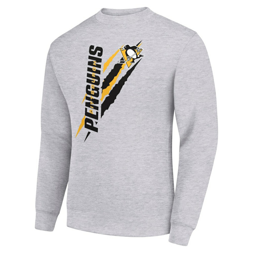 Pittsburgh Penguins Starter Color Scratch Pullover Sweatshirt - Heather Gray - NHL 202215782