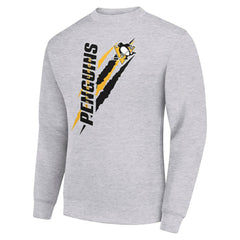 Pittsburgh Penguins Starter Color Scratch Pullover Sweatshirt - Heather Gray - NHL 202215782