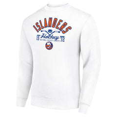 New York Islanders Starter Stick And Puck Logo Fleece Pullover Sweatshirt - White - NHL 202215799