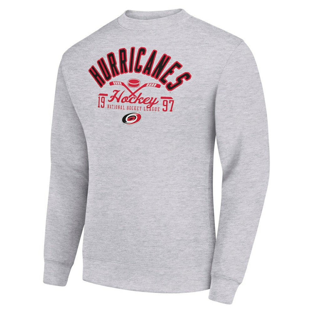 Carolina Hurricanes Starter Stick And Puck Logo Fleece Pullover Sweatshirt - Heather Gray - NHL 202215800