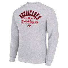 Carolina Hurricanes Starter Stick And Puck Logo Fleece Pullover Sweatshirt - Heather Gray - NHL 202215800