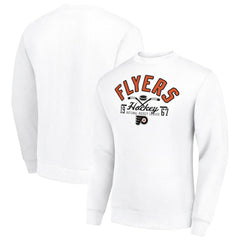 Philadelphia Flyers Starter Stick And Puck Logo Fleece Pullover Sweatshirt - White - NHL 202215803
