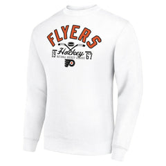 Philadelphia Flyers Starter Stick And Puck Logo Fleece Pullover Sweatshirt - White - NHL 202215803