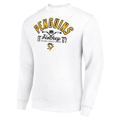 Pittsburgh Penguins Starter Stick And Puck Logo Fleece Pullover Sweatshirt - White - NHL 202215805