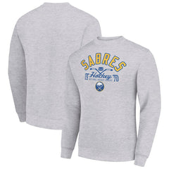 Buffalo Sabres Starter Stick And Puck Logo Fleece Pullover Sweatshirt - Heather Gray - NHL 202215817