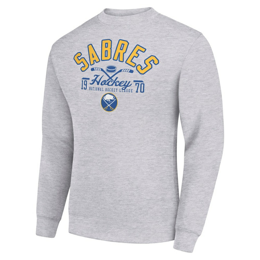 Buffalo Sabres Starter Stick And Puck Logo Fleece Pullover Sweatshirt - Heather Gray - NHL 202215817