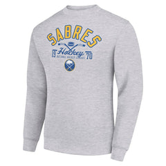 Buffalo Sabres Starter Stick And Puck Logo Fleece Pullover Sweatshirt - Heather Gray - NHL 202215817