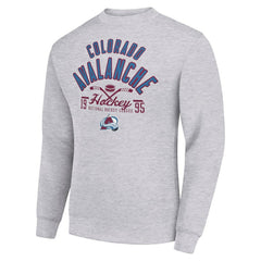Colorado Avalanche Starter Stick And Puck Logo Fleece Pullover Sweatshirt - Heather Gray - NHL 202215822