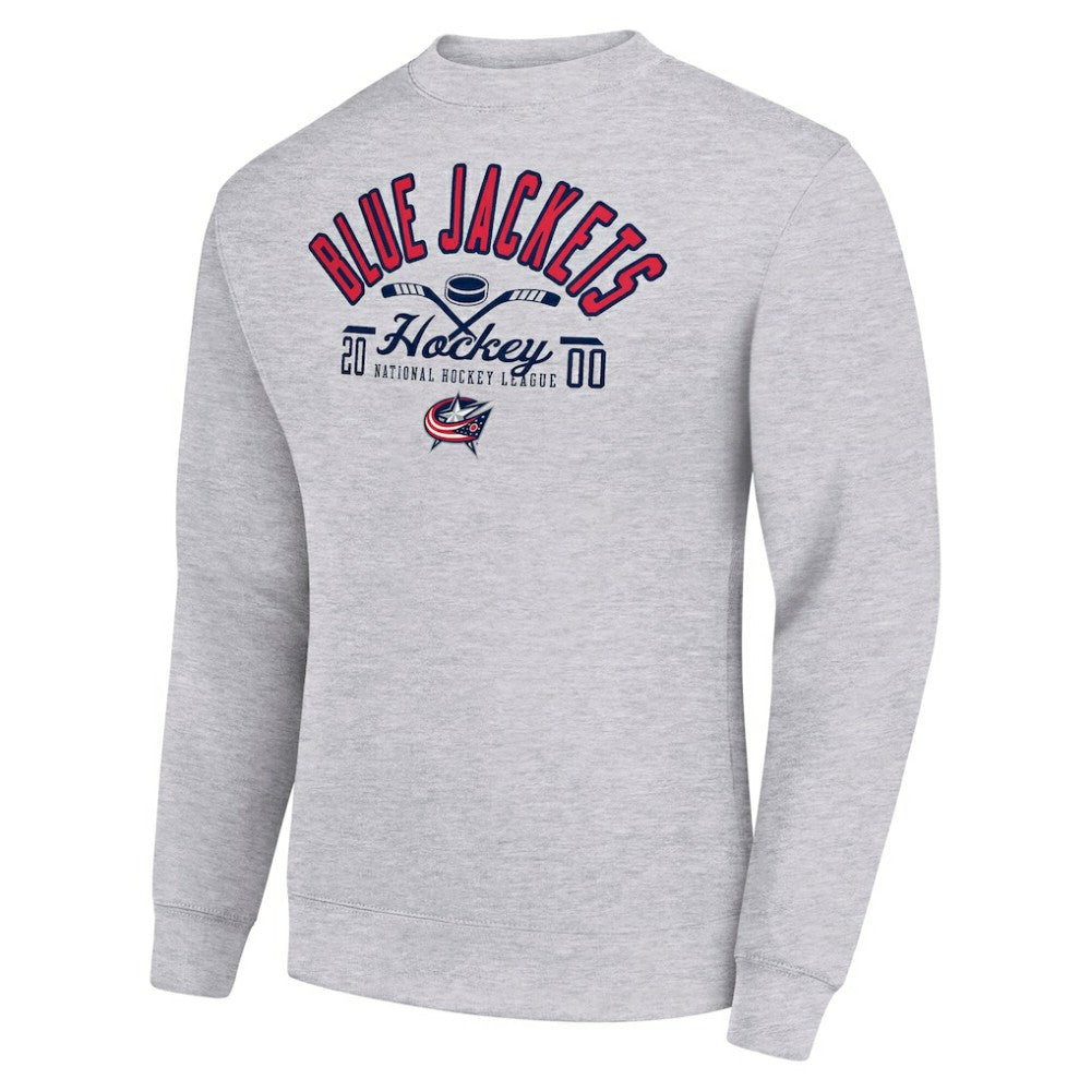 Columbus Blue Jackets Starter Stick And Puck Logo Fleece Pullover Sweatshirt - Heather Gray - NHL 202215823