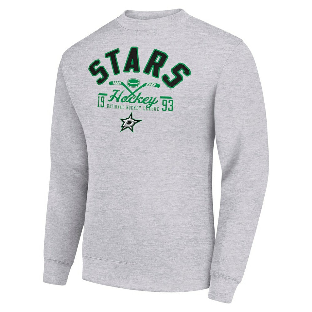Dallas Stars Starter Stick And Puck Logo Fleece Pullover Sweatshirt - Heather Gray - NHL 202215824