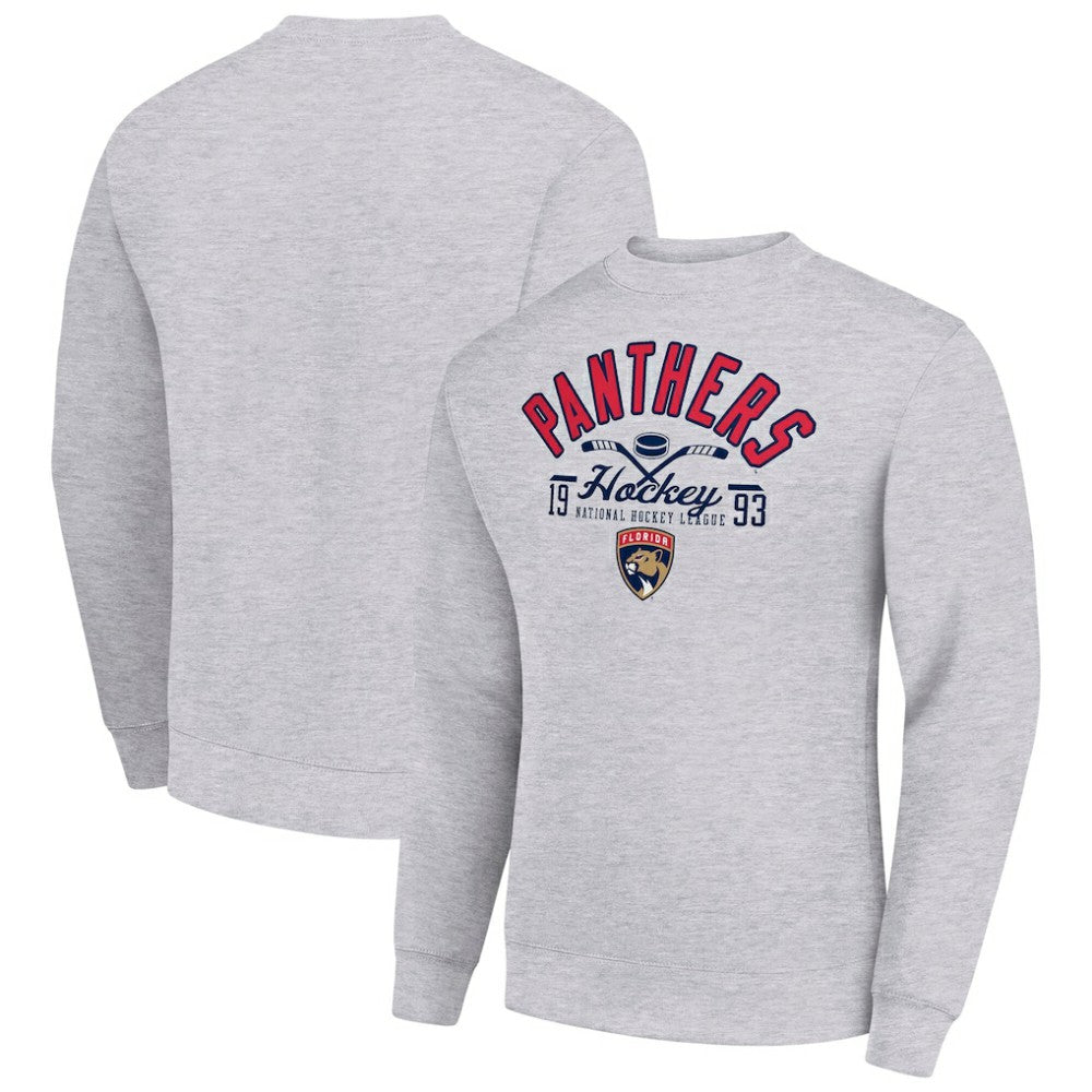Florida Panthers Starter Stick And Puck Logo Fleece Pullover Sweatshirt - Heather Gray - NHL 202215827