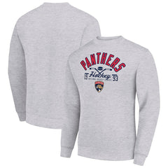 Florida Panthers Starter Stick And Puck Logo Fleece Pullover Sweatshirt - Heather Gray - NHL 202215827